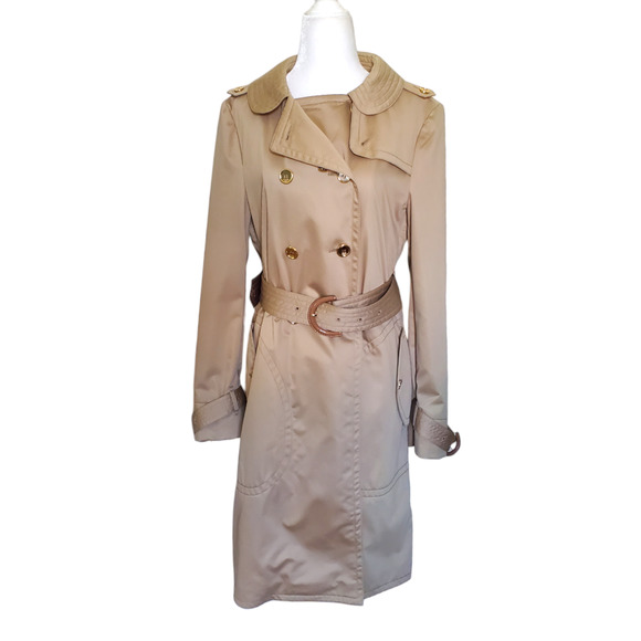 Coach Jackets & Blazers - Coach Leatherware Legacy Stripe Collection Belted Double Breasted Trench Coat